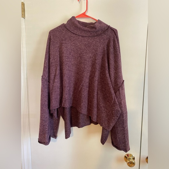 Zeana Cropped Turtleneck Sweater Purple XL - Picture 3 of 6